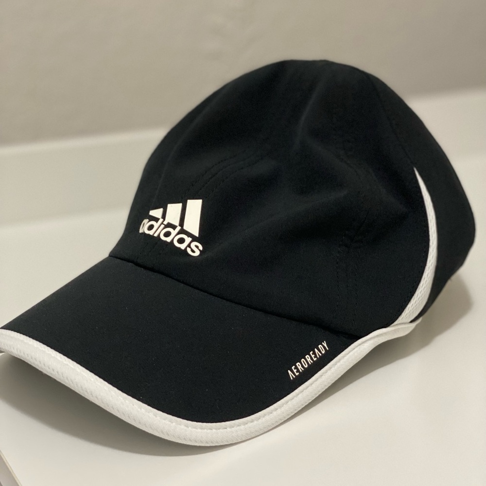 Adidas Aeroready Black Cap with White Trim